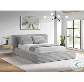 Ashbury Light Grey Queen Upholstered Platform Bed