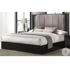 Rosette Black Platform Bedroom Set with LED Light