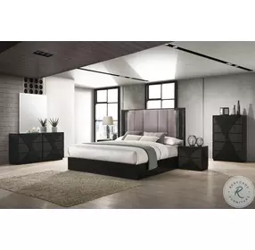 Rosette Black Nightstand