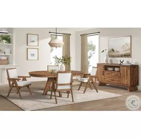 Vantage Organic Spice Acacia Round Extendable Dining Table
