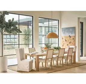 Retreat White Performance Fabric Upholstered Dining Chair Set of 2