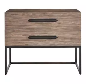 Abode Boulder and Gray 2 Drawer Nightstand with USB Charging