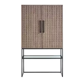 Dwell Boulder and Gray 2 Door Bar Cabinet with LED