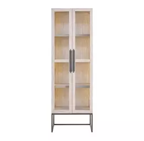 Abode River Rock and Gray 2 Door Display Cabinet with LED