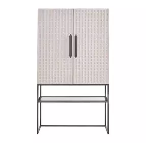 Dwell River Rock and Gray 2 Door Bar Cabinet with LED
