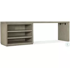 Blue Ridge Soft Smoked Gray 96" Home Office Set with Open Desk Cabinet