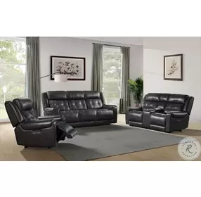 Regis Baron Charcoal Dual Power Reclining Sofa