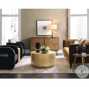 Impression Black And Bronze Gold 2 Door Entertainment Credenza