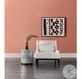 Callum White Bone And Black Round Accent Table