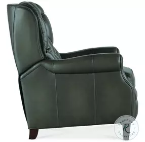 Palmer Green Leather Press Back Recliner