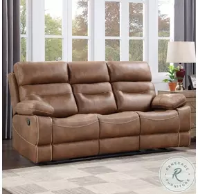 Rudger Chestnut Brown Manual Reclining Living Room Set