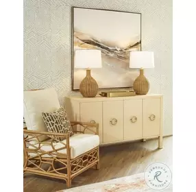 Rue Natural Grasscloth 4 Door Buffet
