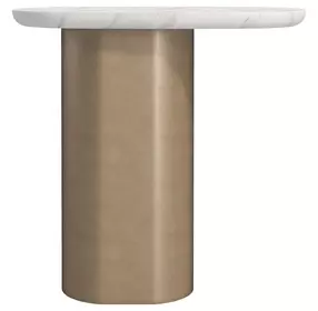 Verge Bronze Metallic and White Marble Top Chairside Table