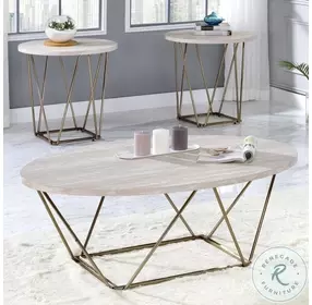 Rowyn White And Copper Cocktail Table