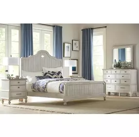 Litchfield Sunwashed and Brown 10 Drawer Cotswold Dresser with Rectangular Mirror