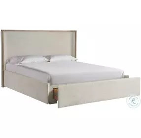 Avaline Skylark And Sheldon Ivory Upholstered Owen Storage King Panel Bed