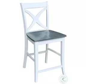 Cosmopolitan Gray and White Salerno Stool