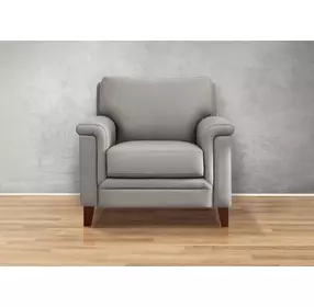 Wendover Silver Leather Upholstered Accent Chair