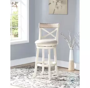 York Antique White 29" Bar Stool