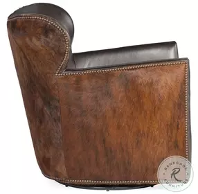 Kato Brown Leather Swivel Club Chair