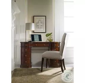 299-10-301 Cherry 7 Drawer Knee Hole Bow Front Desk