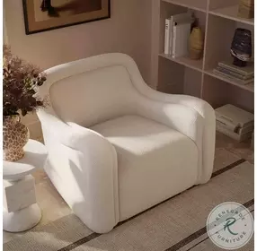 Charli Cream Boucle Swivel Chair