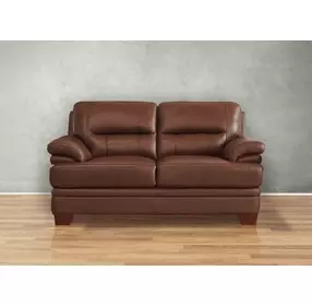 Calizor Pecan Leather 66" Loveseat