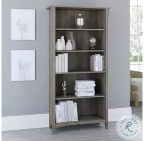 Salinas Driftwood Gray 5 Shelf Tall Bookcase