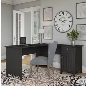Salinas Vintage Black L Shaped Desk