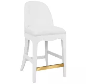 Sadie White Performance Fabric Counter Height Stool