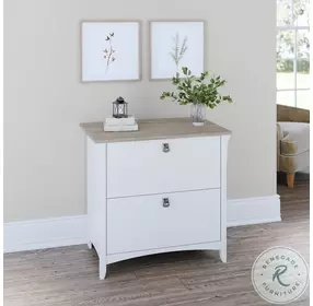 Salinas Pure White and Shiplap Gray 2 Drawer Lateral File Cabinet
