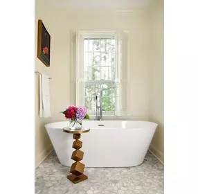 Salvador Gold Round Marble Top Side Table