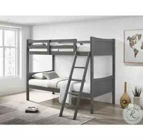 Santino Gray Twin Over Twin Bunk Bed