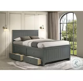Santino Grey Full Storage Panel Bed