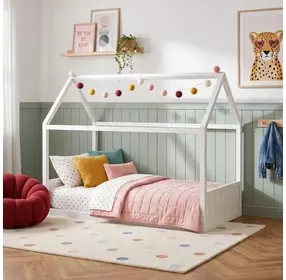 Santino White Full Montessori Bed