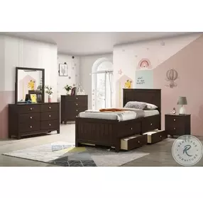 Santino Espresso Twin Storage Panel Bed