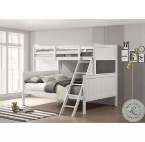 Santino White Twin Over Full Bunk Bed