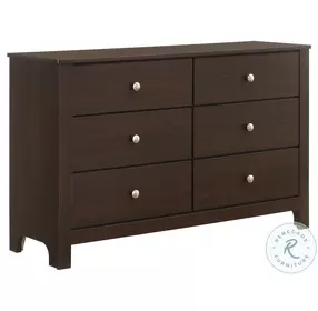 Santino Espresso 6 Drawer Youth Dresser