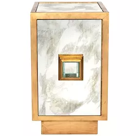 Savannah Gold Leaf 1 Door Side Table Cabinet