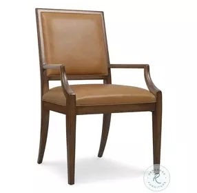 Auburn Grove Dark Blonde Leather Arm Chair Set of 2