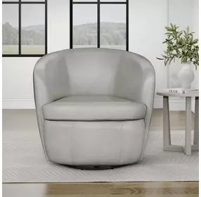 Barolo Steamboat Ice Italian Leather Swivel Club Chair