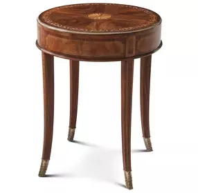 Stephen Church Brown Cerejeira and Gold Round Eliane Side Table