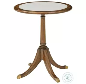 Sloane Edwardian Brown And Marble 20" Round Occasional Table