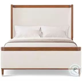 Dorchester Marshmallow Performance Fabric Queen Upholstered Panel Bed