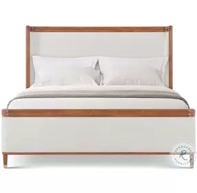 Dorchester Marshmallow Performance Fabric California King Upholstered Panel Bed