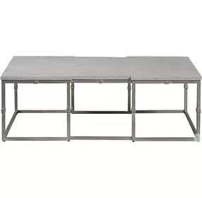 Alden Brushed Silver Large Rectangular Coffee Table