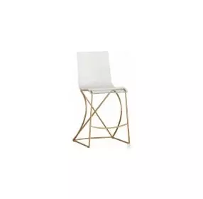 Johnson Acrylic and Gold Counter Stool