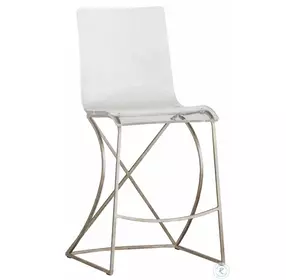 Johnson Acrylic and Silver Counter Stool