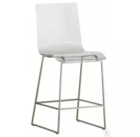 King Acrylic and Silver Counter Stool