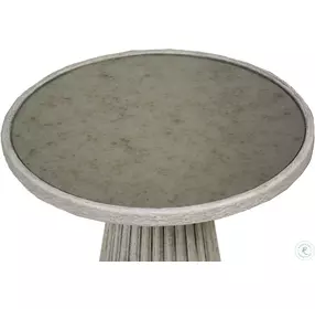 Kingsley Textured Antique White Side Table